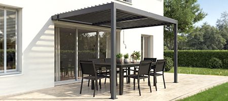 Pérgola bioclimática adosada
